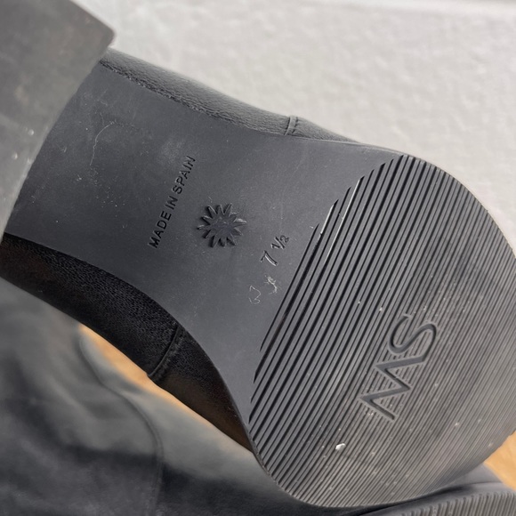 Stuart Weitzman Sleek 60 Leather Block Heel Sock Booties Size 38 - Picture 14 of 16